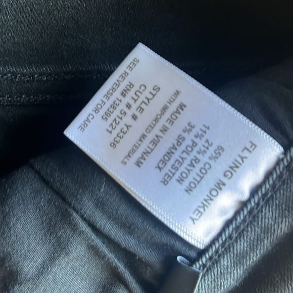 Flying Monkey Black Button Fly Ripped Skinny Jeans - Picture 6 of 10